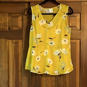 CAbi floral sleeveless top with detachable matching cami